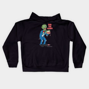 Nerd Zombie Eating Brain Sandwich Kids Hoodie